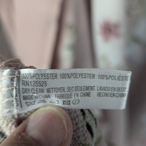 Kimono women's XL in pink simple floral polyester - Picture 3 of 9